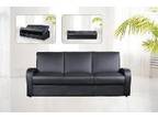 BLACK PU leather 3 Seater sofa Bed Less than year old....